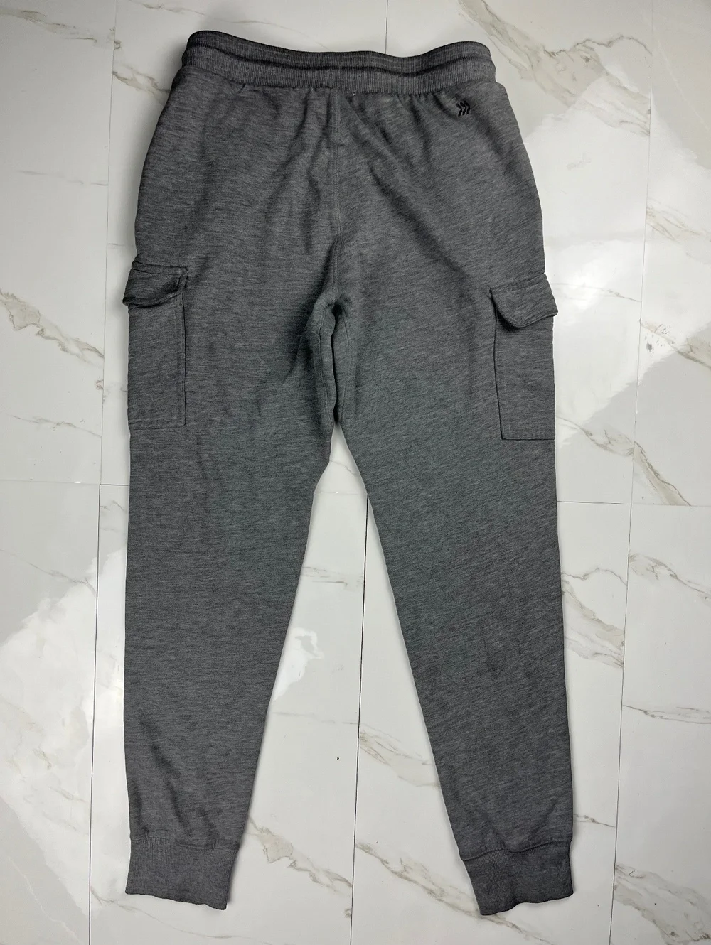 Men's Gray Cargo Sweatpants with Drawstring Waist